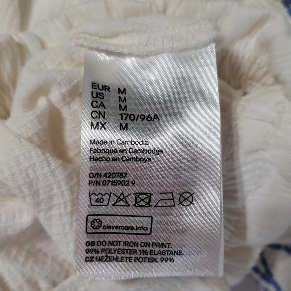 DIVIDED H&M Crop Top Floral Embroidered Beach Coastal Bohemian Artsy Sz Medium - Picture 12 of 12